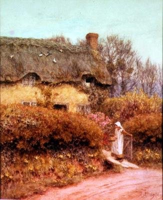 La porte du cottage - Helen Allingham
