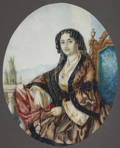 Portrait de la princesse Nino Aleksandrovna Griboyedova née Chavchavadze, 1856 - Helene Franken