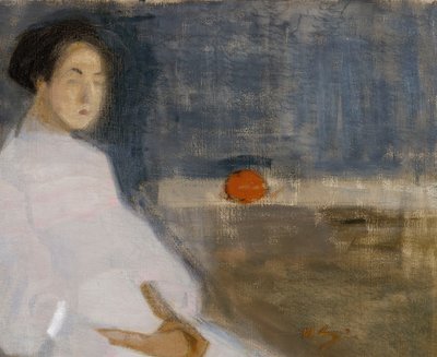 Image de costume I Fille avec une orange, La fille du boulanger, 1908-1909 - Helene Schjerfbeck
