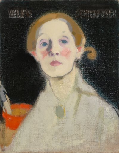Autoportrait, fond noir - Helene Schjerfbeck
