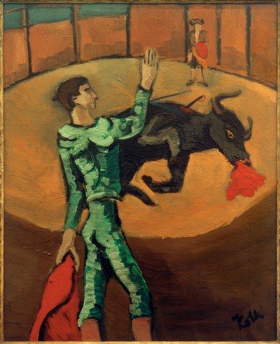 Arène avec torero et taureau mourant (Tauromachie III) - Helmut Kolle