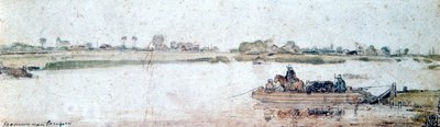 Paysage fluvial avec bac à corde, début du 17ème siècle - Hendrick Avercamp