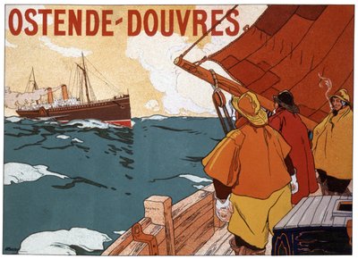Bac entre Ostende et Douvres, vers 1900 - Hendrick Cassiers