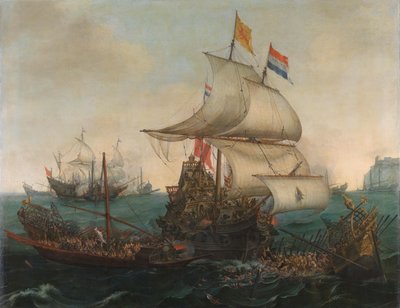 Navires Hollandais Éperonnant des Galions Espagnols sur la Côte Anglaise, 3 Octobre 1602 - Hendrick Cornelisz. Vroom