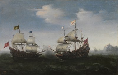 Combat naval contre une côte rocheuse, 1627 - Hendrick Cornelisz. Vroom