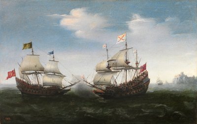 Guerre de Quatre-Vingts Ans : Combat naval contre une côte rocheuse - Hendrick Cornelisz. Vroom