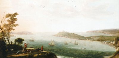 Vue du port de Falmouth - Hendrick Danckerts