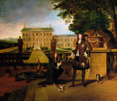 John Rose, le jardinier du roi, présentant un ananas à Charles II, 17ème siècle - Hendrick Danckerts
