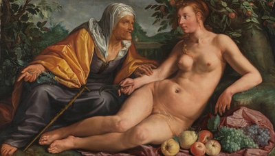 Vertumne et Pomone - Hendrick Goltzius (signed by artist)
