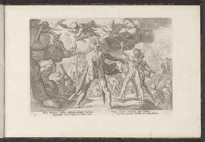 Attaque des Géants contre le monde des dieux - Hendrick Goltzius (workshop of)
