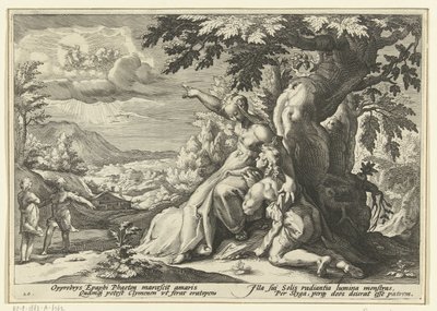 Clymène montre à Phaéthon son père, le dieu du soleil - Hendrick Goltzius (workshop of)