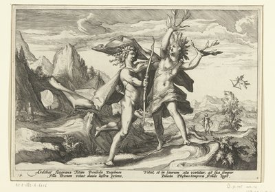 Daphné se transforme en laurier - Hendrick Goltzius (workshop of)