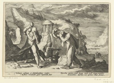 Deucalion et Pyrrha créent une nouvelle race humaine - Hendrick Goltzius (workshop of)