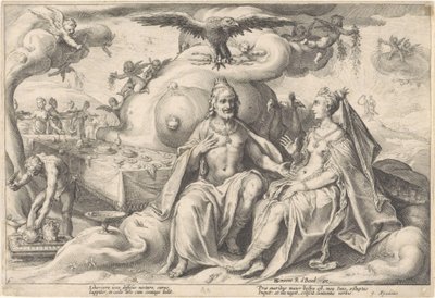 Discussion entre Jupiter et Junon - Hendrick Goltzius (workshop of)