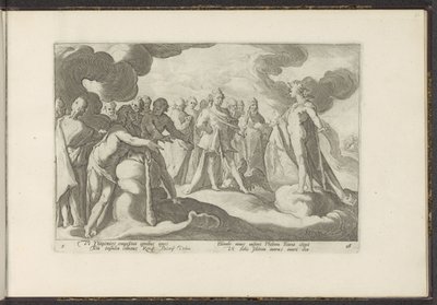 Les dieux demandent au dieu du soleil de remonter dans son char - Hendrick Goltzius (workshop of)