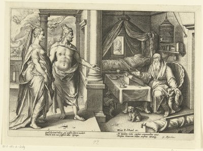 Junon et Jupiter consultent Tirésias - Hendrick Goltzius (workshop of)