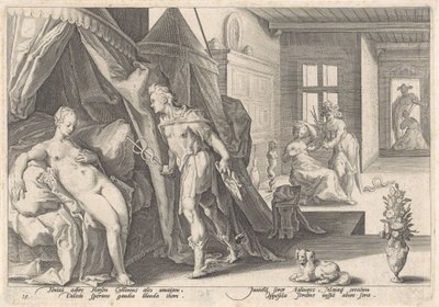 Mercure visite Hersé - Hendrick Goltzius (workshop of)