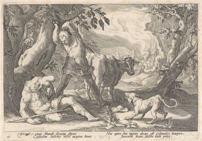 Mercure tue Argus - Hendrick Goltzius (workshop of)