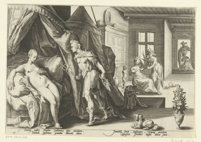 Mercure dans la chambre de Hersé - Hendrick Goltzius (workshop of)
