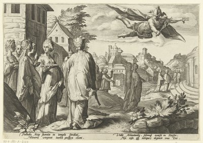 Mercure tombe amoureux de Herse - Hendrick Goltzius (workshop of)