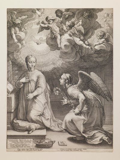 Annonciation, de la série «La Vie de la Vierge» - Hendrick Goltzius