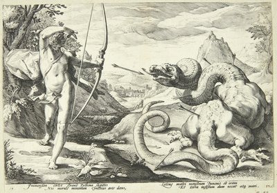 Apollon tuant Python - Hendrick Goltzius