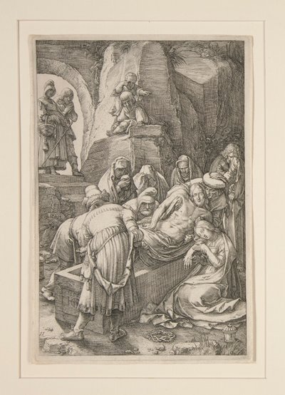 Enterrement du Christ (La Mise au tombeau), de La Passion, #11 dans une série de 12 gravures - Hendrick Goltzius