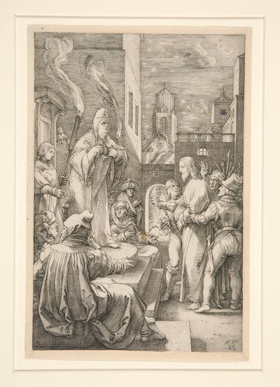 Le Christ devant Caïphe, planche 4 de la série La Passion du Christ - Hendrick Goltzius