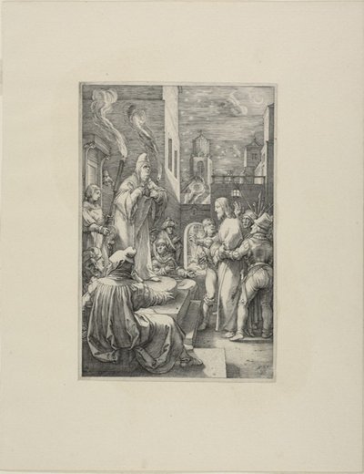 Christ devant Caïphe, planche quatre de La Passion du Christ - Hendrick Goltzius