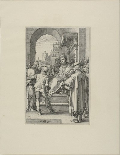 Le Christ devant Pilate, planche cinq de La Passion du Christ - Hendrick Goltzius