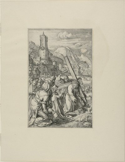 Le Christ portant la croix, planche neuf de la Passion du Christ - Hendrick Goltzius