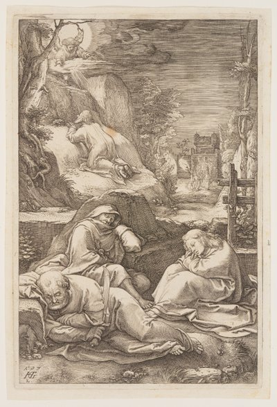 Le Christ sur le mont des Oliviers, extrait de La Passion - Hendrick Goltzius
