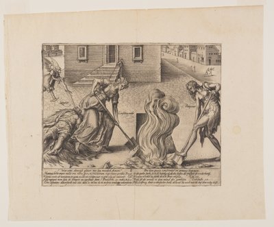 La mort du plaideur fou, extrait de Litis Abusus (Les abus de la loi) - Hendrick Goltzius