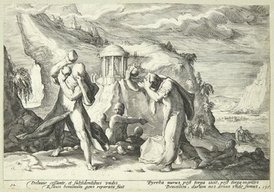 Deucalion et Pyrrha repeuplent le monde - Hendrick Goltzius