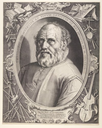 Dirck Volkertsz. Coornhert (avec cadre) - Hendrick Goltzius