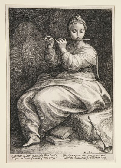 Euterpe, planche 6 de la série Les neuf Muses - Hendrick Goltzius