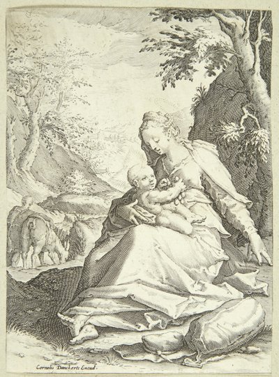 Le repos pendant la fuite en Égypte - Hendrick Goltzius