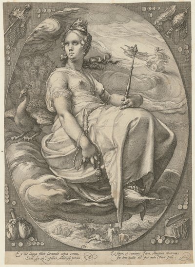 Junon, planche 3 de la série « Trois déesses » - Hendrick Goltzius