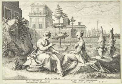 Juno déguisée en Beroë avertit Sémélé - Hendrick Goltzius