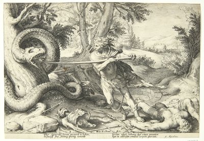 Cadmos tuant le dragon - Hendrick Goltzius