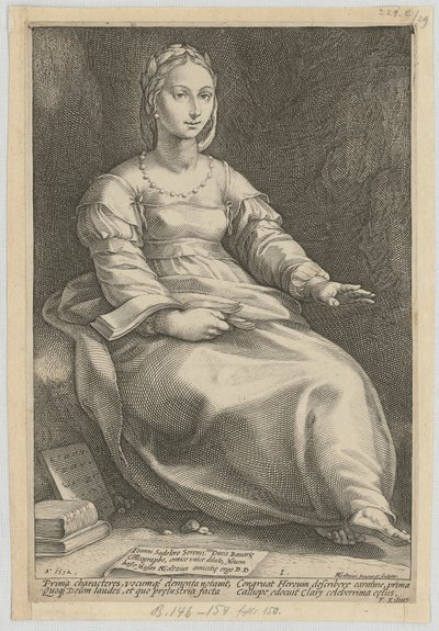 Calliope, feuille n° 1 de la série « Les neuf Muses » - Hendrick Goltzius