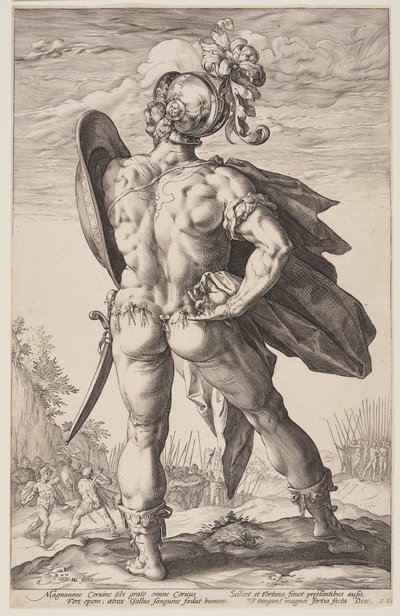 Marcus Valerius Corvus, extrait des Héros romains - Hendrick Goltzius