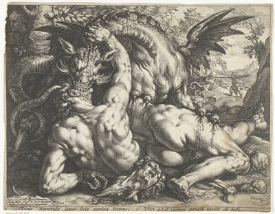 Compagnons de Cadmus dévorés par un dragon - Hendrick Goltzius