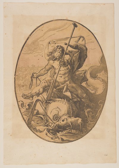 Oceanus, extrait de The Deities - Hendrick Goltzius