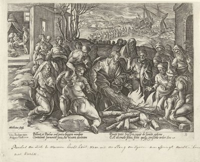 Paul est mordu par une vipère à Malte - Hendrick Goltzius