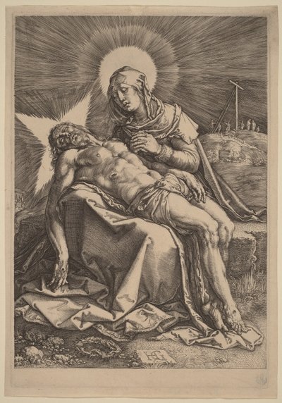 Pietà (La Vierge des Douleurs avec le Christ mort sur ses genoux) - Hendrick Goltzius