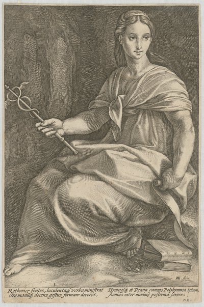 Polymnie, planche 8 de la série «Neuf Muses» - Hendrick Goltzius