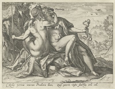 Justice et Prudence (Justitia / Prudentia), Les vertus unies (titre de la série) - Hendrick Goltzius