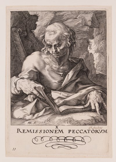 Saint Simon, du Christ, des Apôtres et de Saint Paul avec le Credo - Hendrick Goltzius
