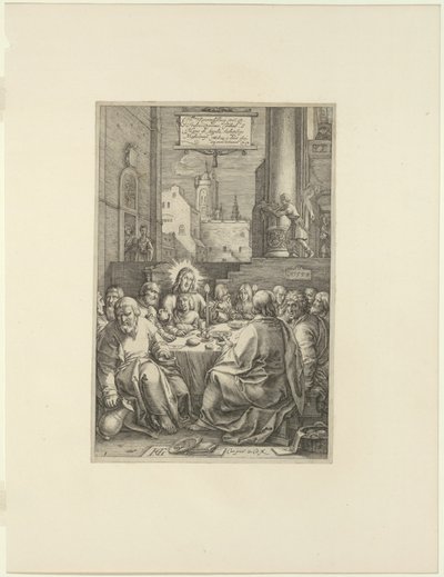 La Cène, planche une de La Passion du Christ - Hendrick Goltzius